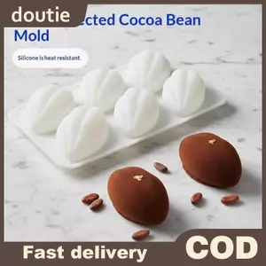 Doutie Professional Cocoa Pod Design Khuôn Mousse silicon 6 lỗ dành cho bánh Pudding và bánh ngọt kiểu Pháp Đồ dùng nhà bếp VN