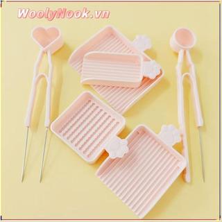 WOOLYNOOK Bộ khay chọn hạt cầu chì 3/4/5 cái/bộ, Nhíp kim đơn DIY, Hạt 2.6mm, Hạt nhựa cầm tay, Bộ đệm hiệu quả