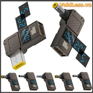 Bộ chuyển đổi Type-C sang DC KHÔNG GỈ, Màn hình kỹ thuật số Bộ chuyển đổi USB-C sang DC sạc nhanh, Đầu nối nguồn máy tính xách tay PD 100W thông minh cho / / Dell