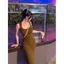 Kỳ nghỉ hè 2026 Tyrand Olive Green Dây đeo vai rộng Sling Váy dài vừa phải Trắng Slim-fit Slimmer Look G