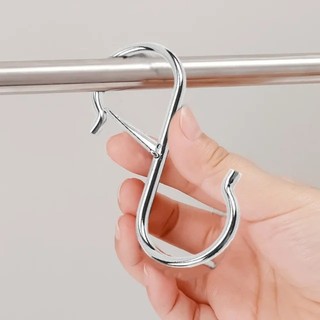 1 / 3 / 5 Móc Hình Chữ S Đa Năng Có Khóa - Móc Treo Kim Loại Sân Vườn - Chống Gió, Chịu Lực, Tiết Kiệm Không Gian - Móc Treo Lưu Trữ Gia Đình