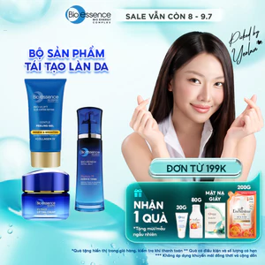Bộ Bio-essence Renew – Tái tạo da: Gel Tẩy tế bào chết 60g, Sữa rửa mặt 100g, Kem nâng cơ 45g, Toner 100ml