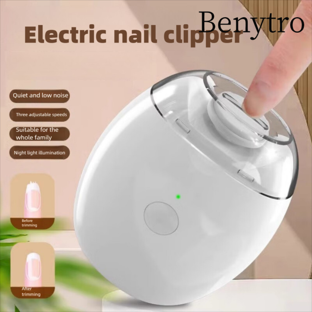 Máy mài móng tay BENYTRO, Tông đơ máy mài móng tay có thể sạc lại bằng điện, Mini tự động 2 TRONG 1 với đèn LED Tông đơ chăm sóc móng tay