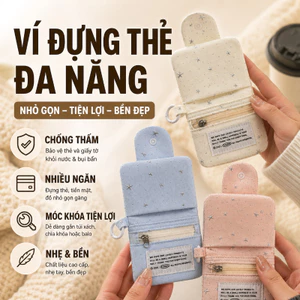 Ví Đựng Tiền Lẻ Mini Hình Sao Vải Canvas Nhiều Ngăn Đựng Tiền Xu Thẻ Phụ Kiện Nhỏ Thiết Kế Tối Giản