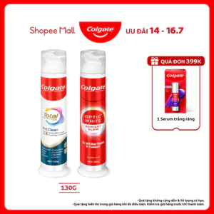 Kem đánh răng Colgate vòi nhấn thông minh, khóa chân không hạn chế tiếp xúc vi khuẩn 130g/ ống