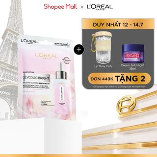 Mặt nạ dưỡng sáng mờ thâm nám L'Oreal Paris Glycolic (AHA) Bright 22g