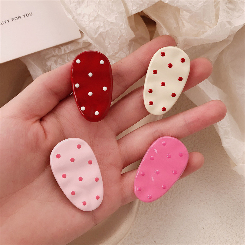 [dollpen] Kẹp Nổ Tinh Tế Nữ Kẹp Cạnh Thời Trang Cao Cấp Phiên Bản Hàn Quốc Kẹp Tóc Chấm Bi