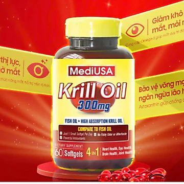 MediUSA Krill Oil ( hộp 30 viên) Dầu Nhuyễn Thể - Hỗ trợ sức khoẻ toàn diện - Tim mạch, não bộ, xương khớp và mắt