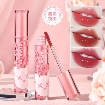 | 【his romand】 | ※ Dễ Thương Đào Gấu Hồng Nước Bóng Thủy Tinh Lip Glaze Nữ Son Môi Học Sinh Giá Rẻ Son Bóng Dưỡng Ẩm Thạch Làm Trắng Môi Dễ Màu☚