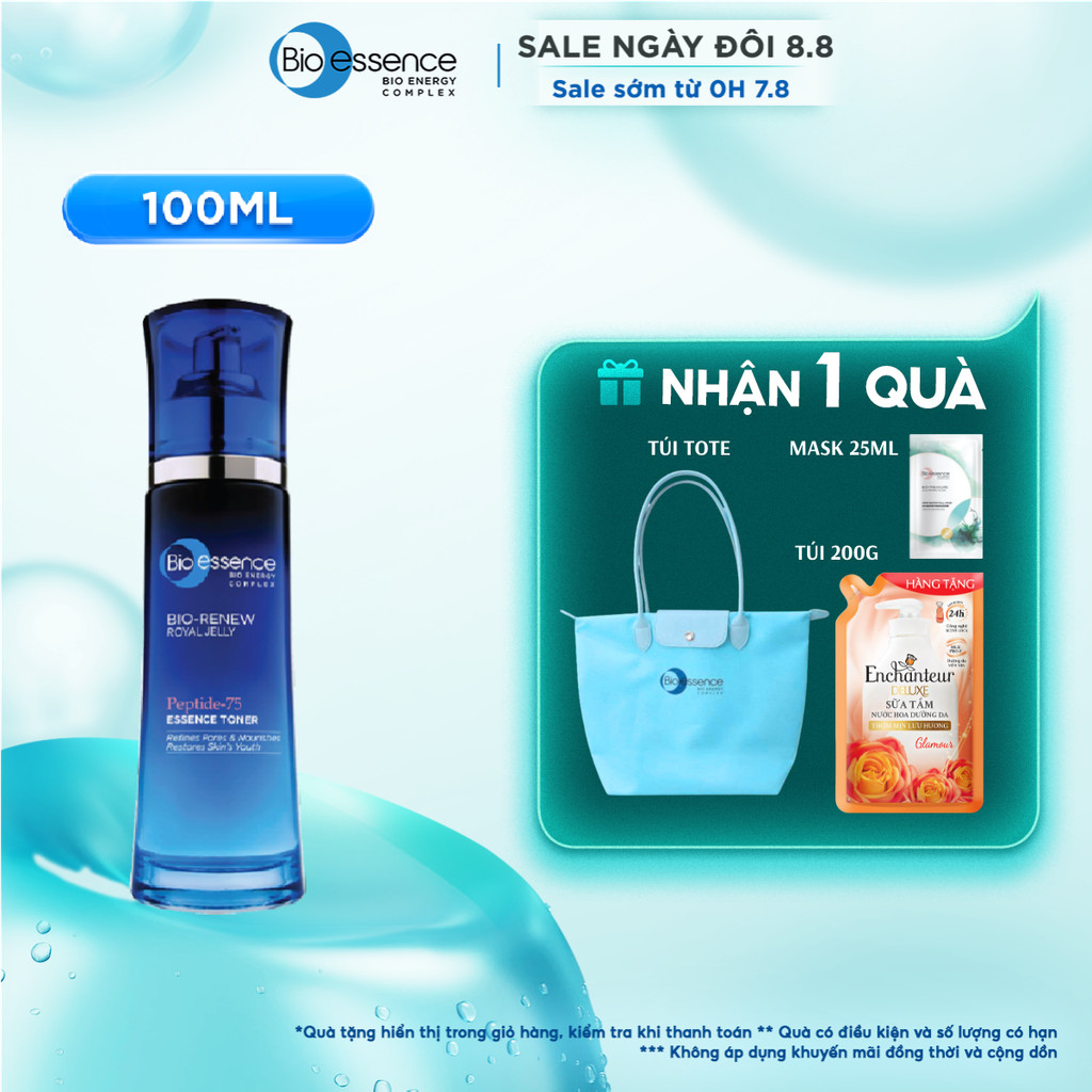 Nước cân bằng dưỡng da BioEssence BioRenew Nourishing Toner tinh chất sữa ong chúa 100ml