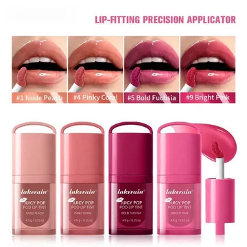 Lakerain Juicy Lip Tint Glass Glossy Lip Oil Hydrating Tinted Lip Stain Plumping Tint