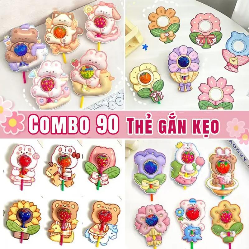 Set 90 Thẻ Giấy Cài Kẹo Đáng Yêu Làm Quà Tặng Cho Bé 2026 Mút Trang Trí Ngày 1/6 Hình ngày lễ Dễ Thương