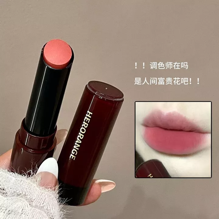 HERORANGE Sweet Shadow Soft Matte Lipstick Trắng Lâu trôi Matte Velvet Lipstick Trang điểm xuyên biên giới