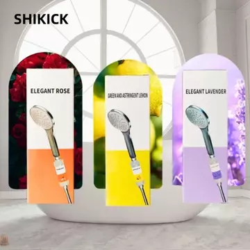 Bộ lọc đầu vòi hoa sen SHIKICK, Đầu vòi hoa sen thơm khử clo chống bỏng, Bộ lọc tạp chất Nước làm mềm hoa oải hương / hoa hồng / chanh Bộ lọc vòi hoa sen Phụ kiện phòng tắm