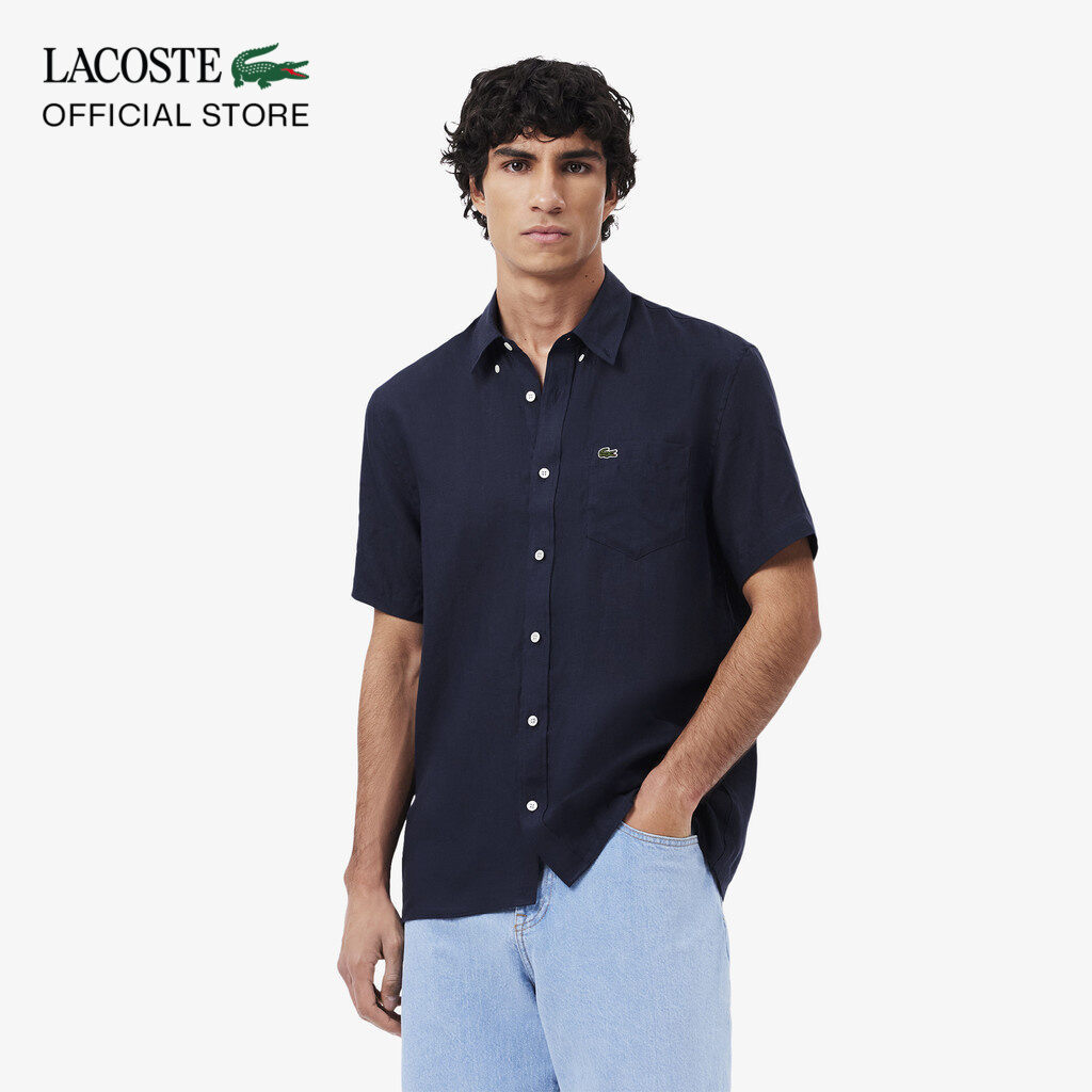 Áo Sơ Mi Lacoste Nam Tay Ngắn Chất Liệu Linen