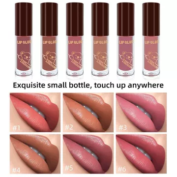 Little Bear Chocolate Fragrance Liquid 6 Gói Sản Phẩm Hot Lip Gloss Lip Gloss Lip Gloss Lip Glaze Son môi
