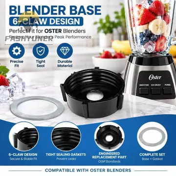 FASHYUNER 2 Miếng đệm vòng chữ O, Đế lọ máy xay sinh tố phù hợp màu đen, Phụ kiện máy xay sinh tố tương thích bằng cao su và nhựa thay thế cho Oster để sửa chữa máy xay sinh tố