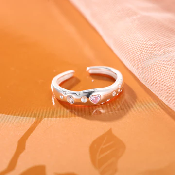 Nhẫn Bạc Sterling Nữ Hồng Ngọt Ngào Zircon Trái Tim Mở Hàn Quốc Bạc Nguyên Chất Zircon Sterling Bạc Sang Trọng Nữ Đơn Giản Hồng Niche Nhẫn Mở Nhẫn Tình Yêu s925 Ngọt Ngào Phù Hợp Với Nữ Mở Nhẫn Zircon