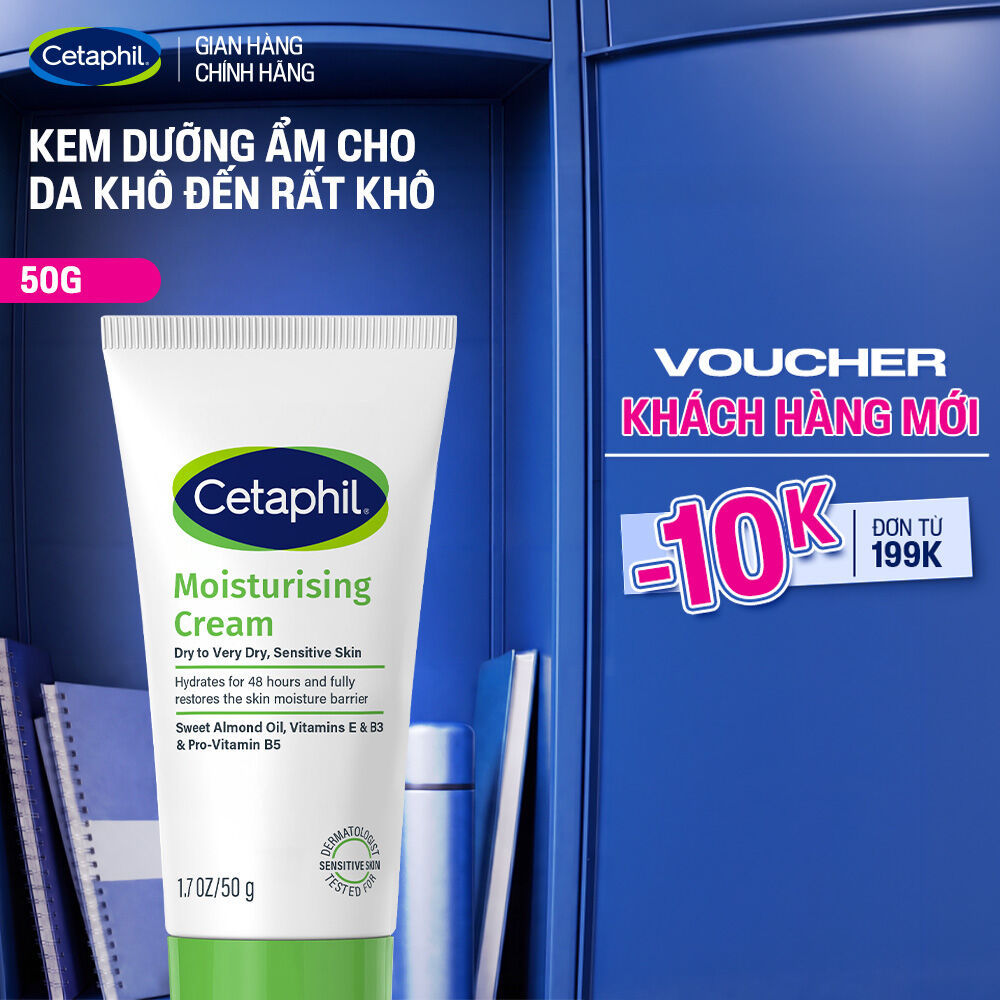 Kem dưỡng ẩm dịu lành cho da nhạy cảm cấp ẩm sâu đến 48H Cetaphil Moisturizing Cream 50g