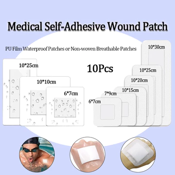 10 Miếng dán vết thương chống thấm nước y tế Phim PU vô trùng Miếng dán vết thương trong suốt tự dính Miếng dán không dệt thoáng khí [Đóng gói riêng lẻ]