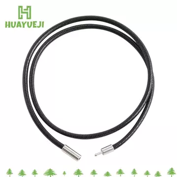 Vòng cổ dây bện HUAYUEJI, Vòng cổ dây da mặt dây chuyền DIY màu đen, chống thấm nước 45cm có khóa dây chuyền dây chuyền dây chuyền nam nữ