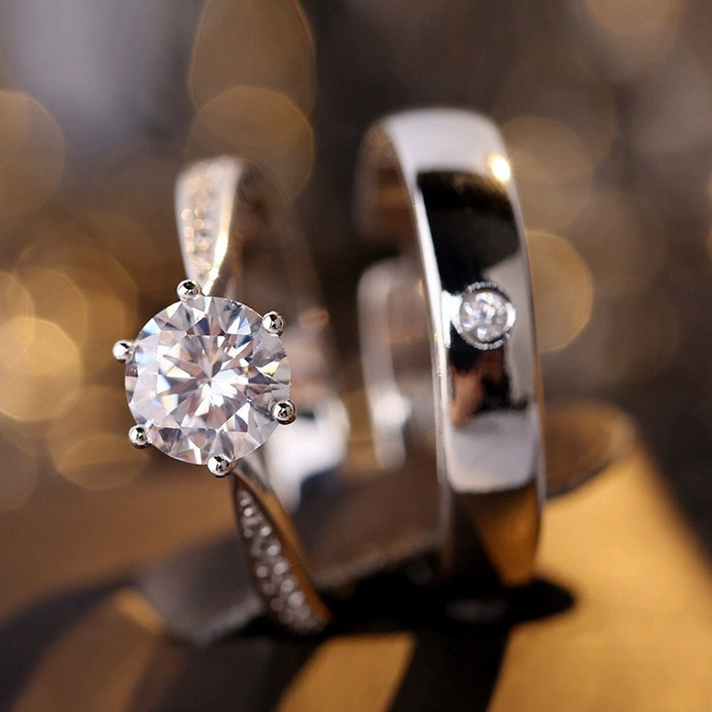 Moissanite Wedding Ring, adjustable by youe19x.vn