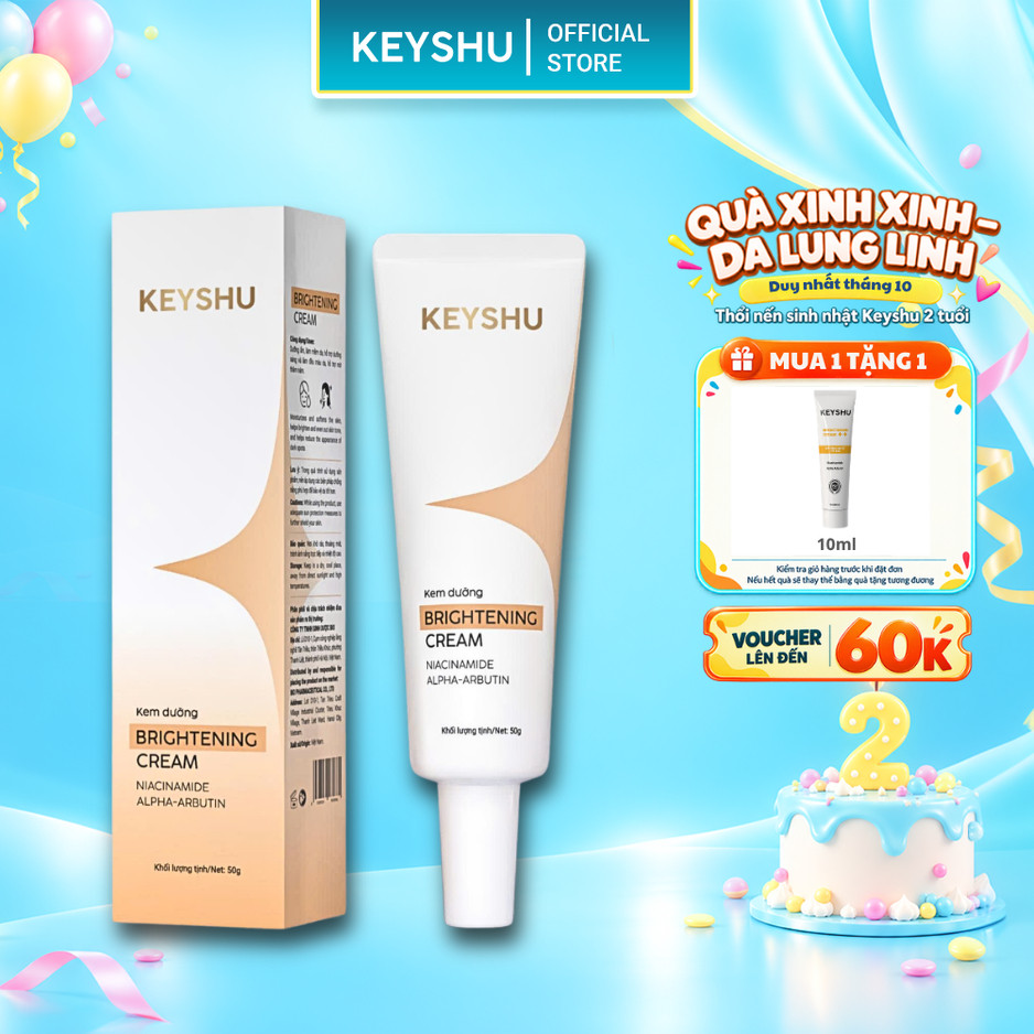 Kem Dưỡng Da KEYSHU Brightening Cream Hỗ Trợ Dưỡng Ẩm, Đều Màu, Phù Hợp Mọi Loại Da 50ml