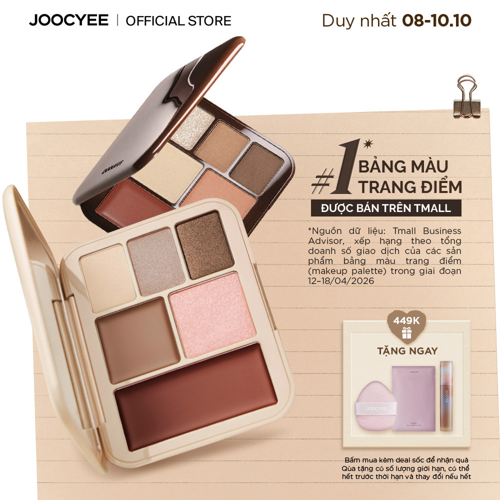[MUA 1 TẶNG 3 ] Bảng trang điểm đa năng JOOCYEE Lookbook Multi Face Palette Mắt Má Môi 3 trong 1