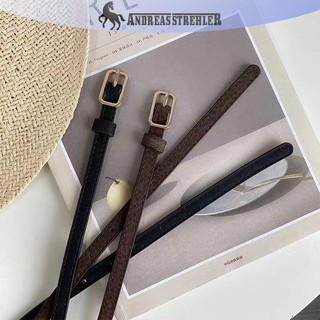 Onetimingfine Retro Pháp Thắt Lưng Da Nữ Unisex Thắt Lưng Khóa Thắt Lưng Nữ Quần Jean Thắt Lưng Nam Thắt Lưng Mỏng Thắt Lưng VN
