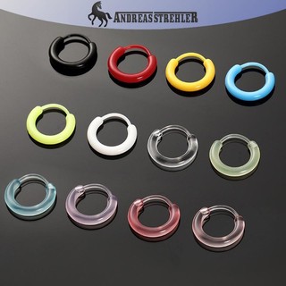 Onetimingfine - 10 Chiếc Bông Tai Vòng Nhỏ Nhựa Nhiều Màu, Dễ Thương, Phù Hợp Cho Nữ và Bé Gái, quà tặng trang sức đơn giản đa năng VN
