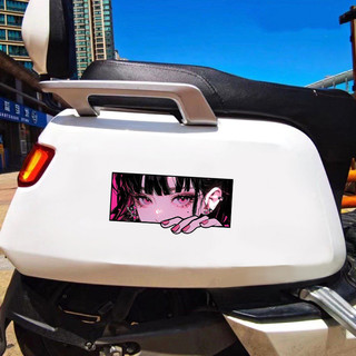 Xe Đạp Đường Bộ Anime Mắt Cá Tính Trang Trí Ô Tô Laser Hai Chiều Phía Sau Sửa Đổi Miếng Dán Thay Đổi Để JL9U