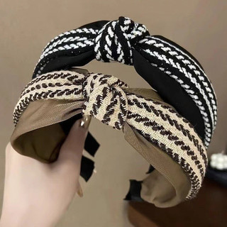 Băng đô viền rộng có thắt nút hai màu