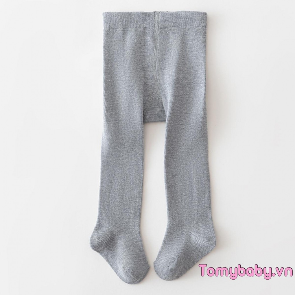 Bé Gái Đan Quần Legging Đa Năng Xuân Thu Đầy Đủ Chiều Dài Màu Trơn Quần Co Giãn Quần