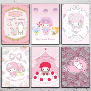 Anime Dễ Thương Sanrio My Sweet Piano Dễ Thương poster Tranh Tường Nghệ Thuật Trò Chơi Trang Trí Phòng Quà Tặng Trang Trí HD Tranh Xe Mèo