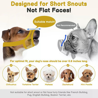 Mõm lưới cho chó ngắn và chó nhỏ vừa chống cắn, tập trung vào chó Brachycephalic như Chihuahua Pomeranian