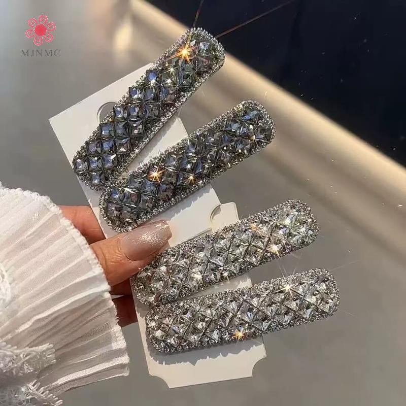 Kẹp tóc pha lê sang trọng với đá zircon đa sắc, phụ kiện thời trang mới