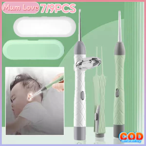 【BÁN CHẠY】7/9PCS Bộ Lấy Ráy Tai Cao Cấp Trẻ Sơ Sinh,Sạc USB,Được Trang Bị Kính Lúp,Bé Không Quấy Khóc Khi Vệ Sinh