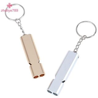 < zhuliye789 > Còi sinh tồn khẩn cấp bằng nhôm hợp kim Công cụ đi bộ đường dài cắm trại ngoài trời W / Móc khóa