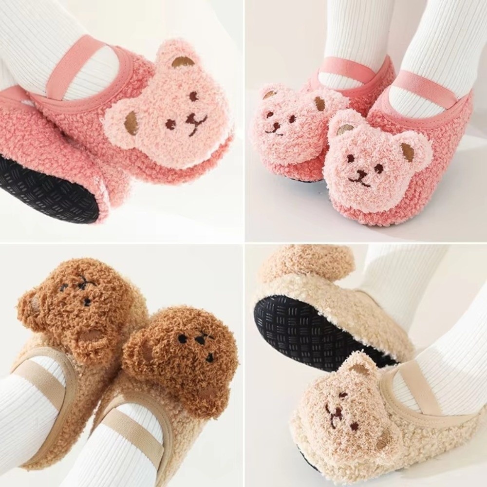Giày đi trong nhà lót nỉ lông cừu cho bé siêu ấm và cute, giầy dép trẻ em mùa đông lạnh