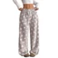 PCF * Nữ Fuzzy Sang Trọng Pyjama Quần Dây Rút Co Giãn Eo Ống Rộng Quần Teddy