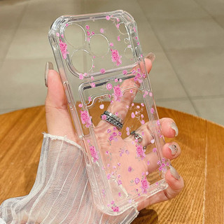 Ốp Lưng Cho Samsung Galaxy A07 A12 A13 A23 A24 A25 A04 A05 A05S A06 A33 Ốp Lưng Đựng Thẻ Khe Cắm Túi Đựng Thẻ Ảnh Ví Hoa Dễ Thương Trong Suốt Chống Sốc TPU Silicone