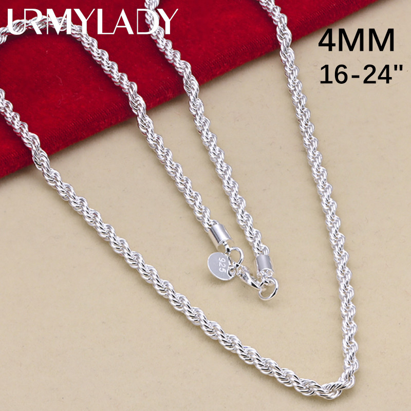 Vòng cổ dây xích bạc 925 4mm, phù hợp cho nữ