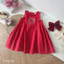 Váy Đỏ Tết Noel Sát Nách Dáng A Thêu Vòng Hoa Cho Bé Gái