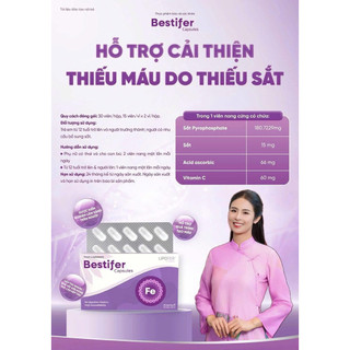 [Xả kho]Viên Uống Bổ Sung Sắt Bestifer Capsules 30 Viên – Cải Thiện Thiếu Máu, Phòng Ngừa Thiếu Sắt – Hàng Nhập Châu Âu