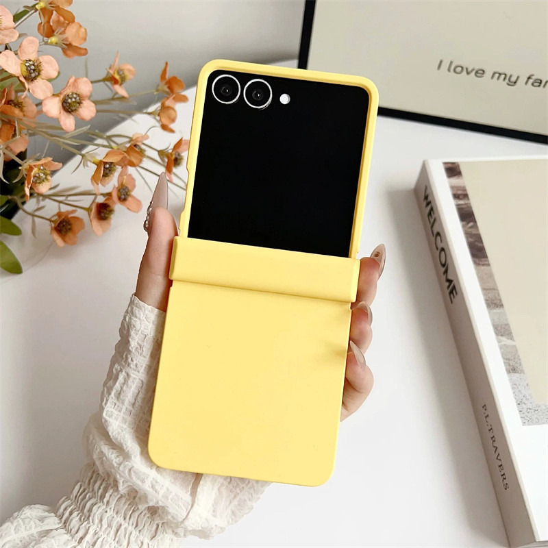 Ốp điện thoại mờ màu kẹo Dopamine cho Samsung Galaxy Z Flip 7 7FE 6 5 Flip 4 3 5G Bản lề bảo vệ mặt sau cứng