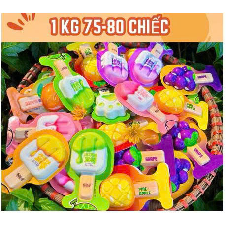 BÁN SỈ [ Thùng 5 kg ] thạch kem que mix nhiều hình 20-30 MÃ