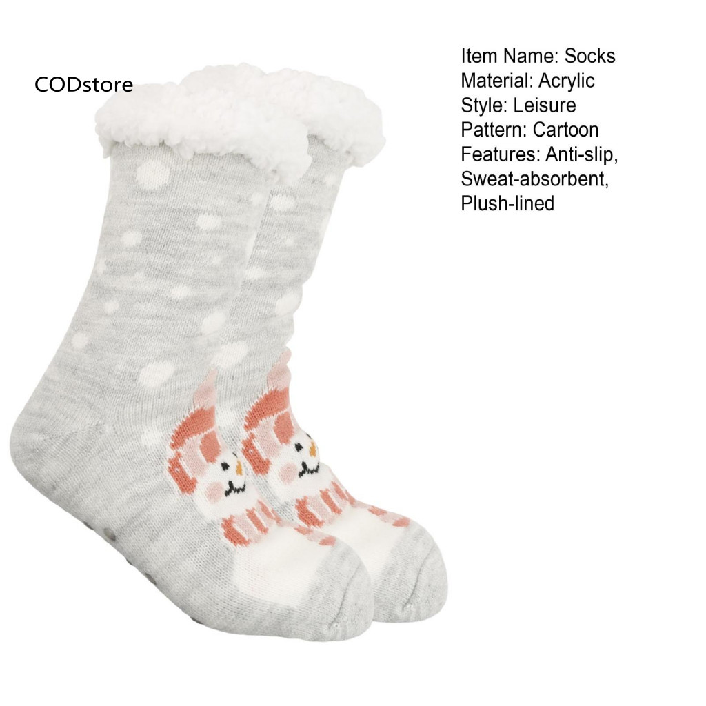 KDC Tất thời tiết tuyết phong cách hoạt hình Giáng sinh, giữ ấm mùa đông với ông già Noel và nai sừng tấm - món quà lý tưởng