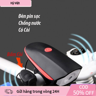 【Hỷ】Đèn Pin Sạc Có Còi Chống Nước Cho Xe Đạp Màu Đỏ Hoặc Đen, Thay Đổi Kích Thước, Siêu Sáng, Tiện Lợi, Chất Lượng