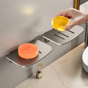 Hộp Xà Phòng Phòng Phòng Tắm Thoát Nước Hai Lớp Không Đục Lỗ Hộp Xà Phòng Treo Tường Không Tích lũy Nước Hộ Gia Đình26063006