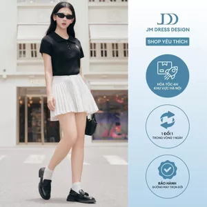 Chân Váy Ngắn Xếp Ly Tà Bung 4S14.2606, Chân Váy Ren Hoa Dáng A-line Phong Cách Preppy Chic, Feminine Style Design By JM